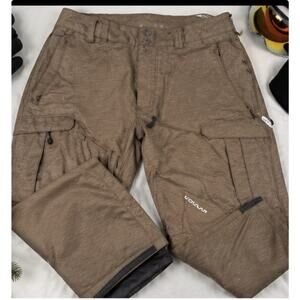 Volcom Snow Pants Ski Snowboard Waterproof Brown Men’s Insulated Winter 36/32
